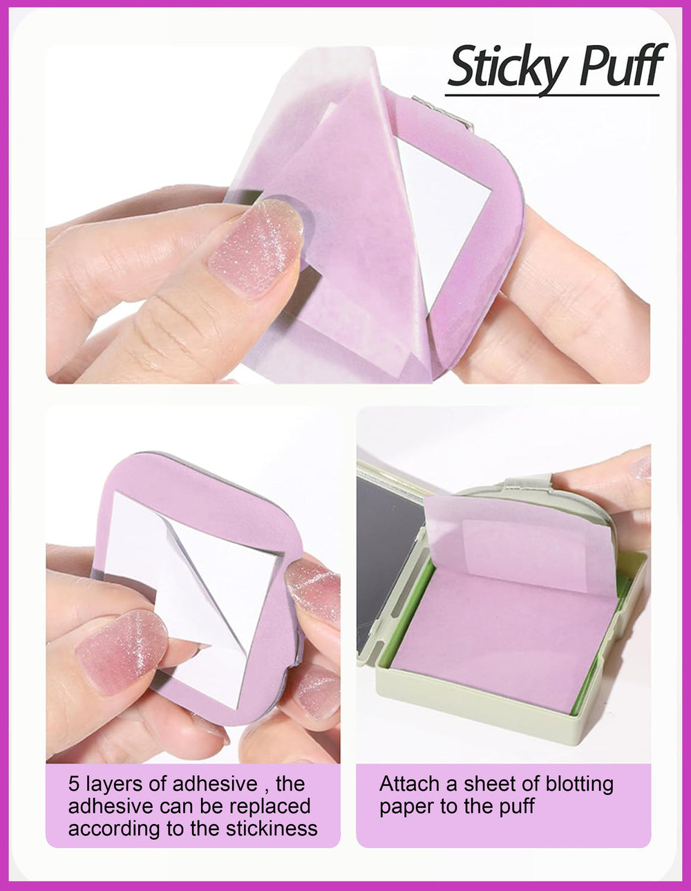 Okerker formal pack shows mirror and puff included for on-the-go touch-ups