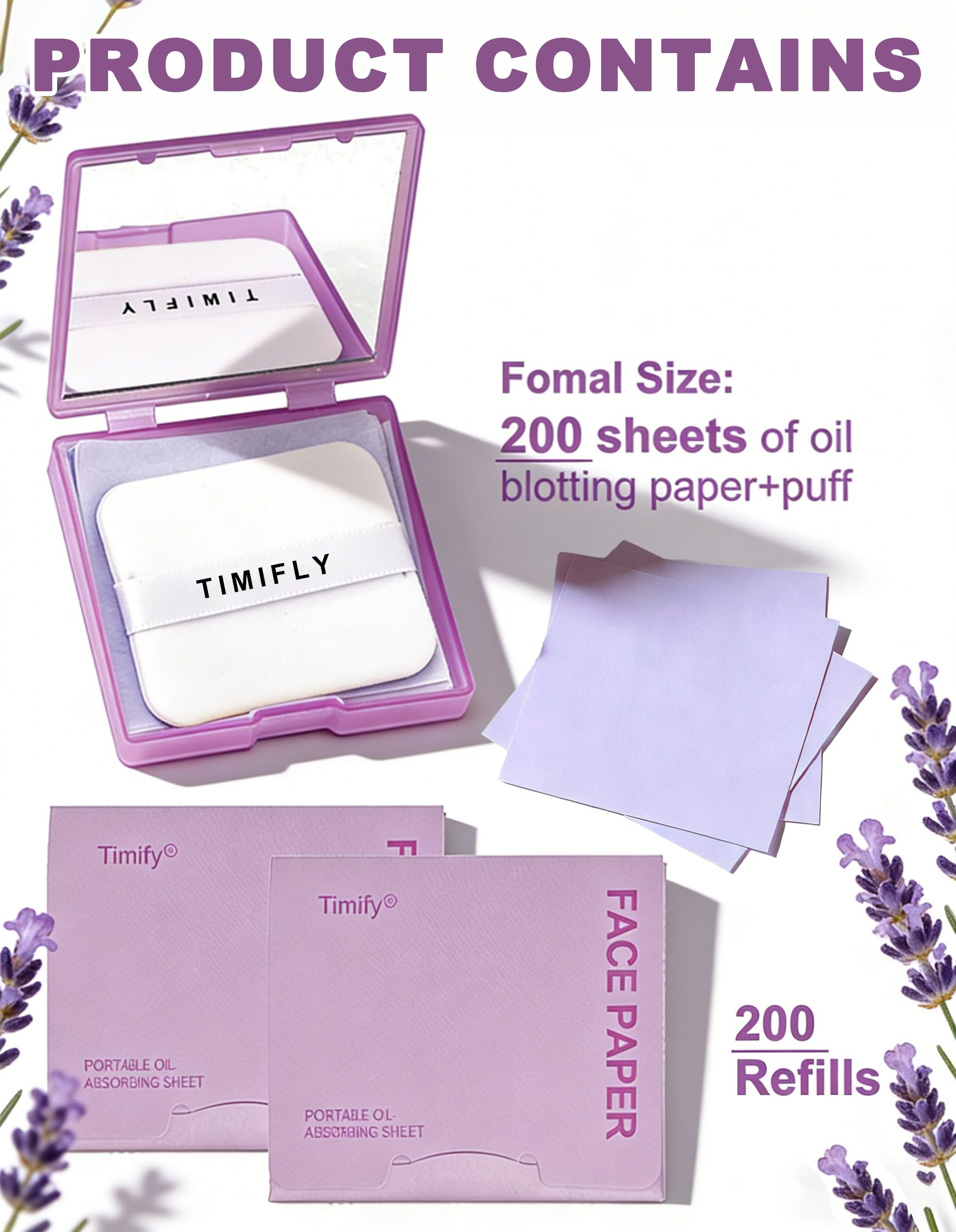 Okerker blotting paper with puff for precise oil absorption on the go