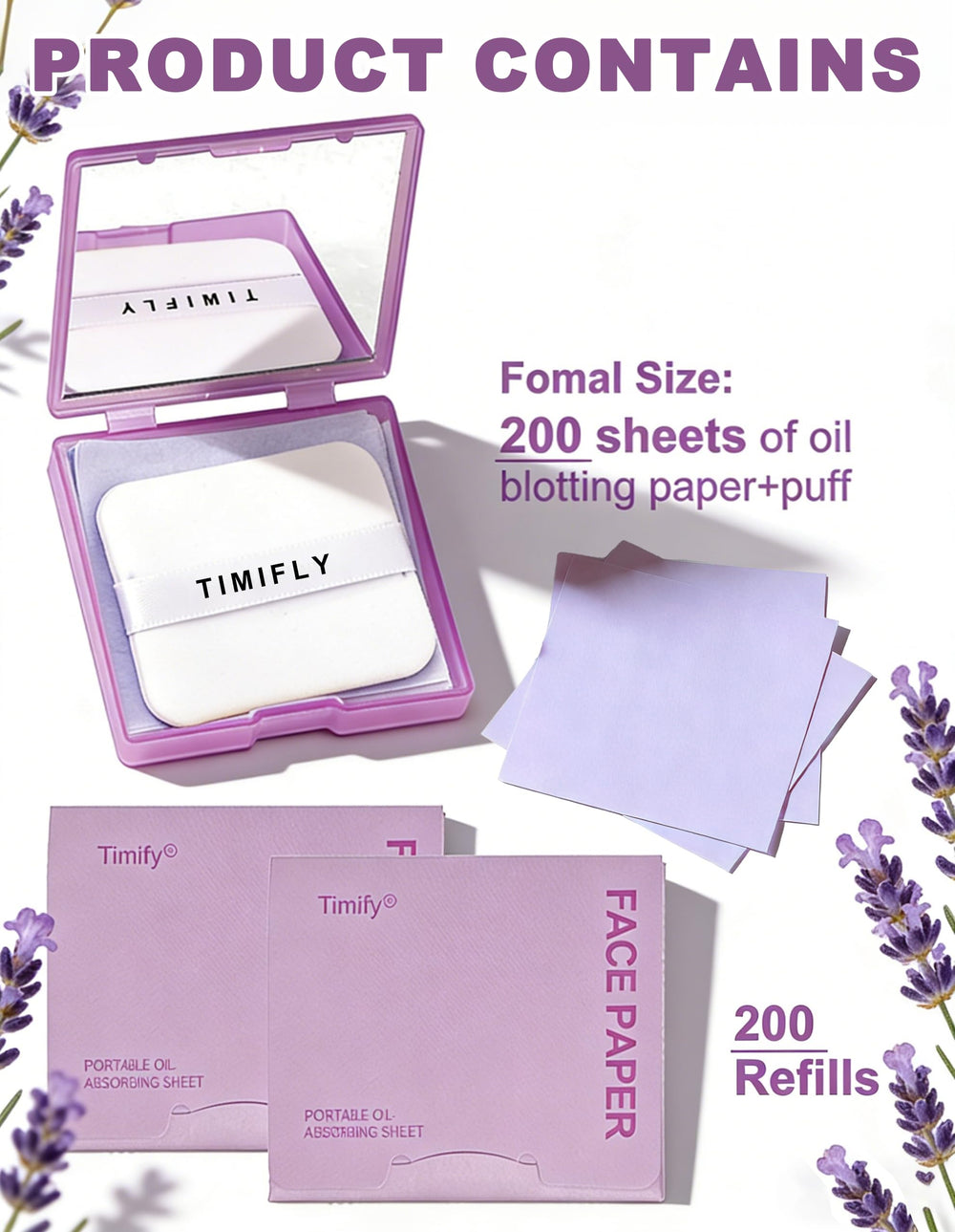 Okerker blotting paper with puff for precise oil absorption on the go