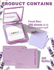 Okerker blotting paper with puff for precise oil absorption on the go