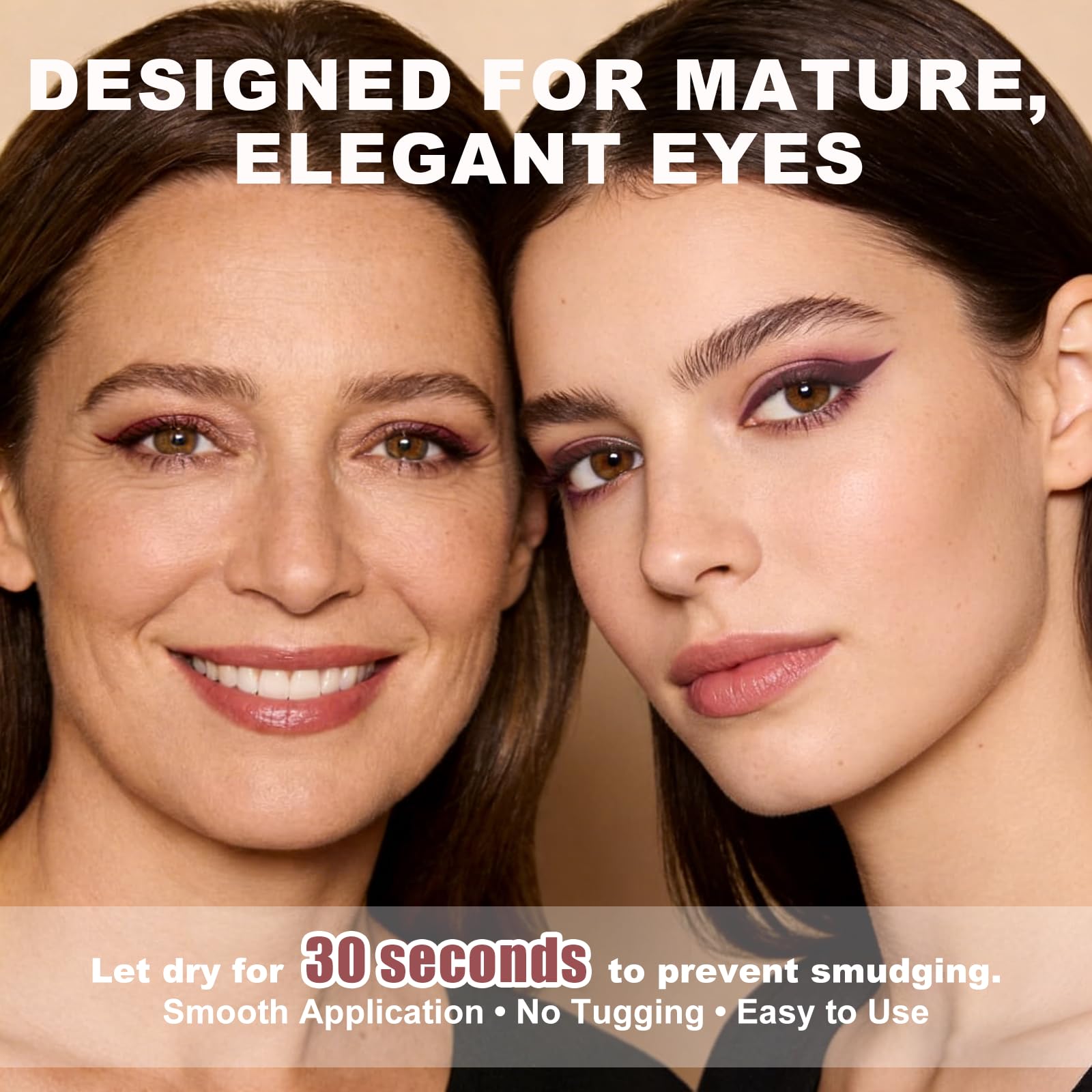 Applying Okerker Plum Gel Eyeliner Pencil for precise definition along lash line.