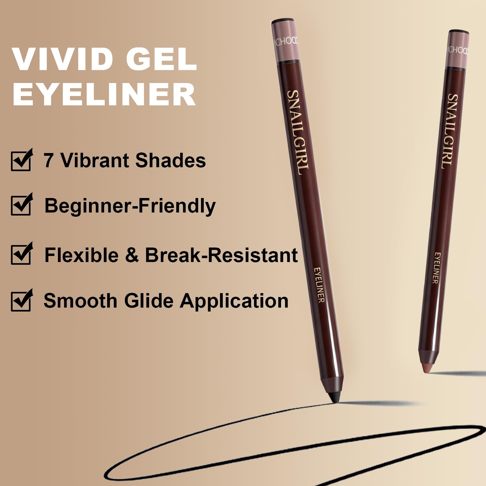 Waterproof formula of Okerker Plum Gel Eyeliner Pencil resists humidity for all-day wear.