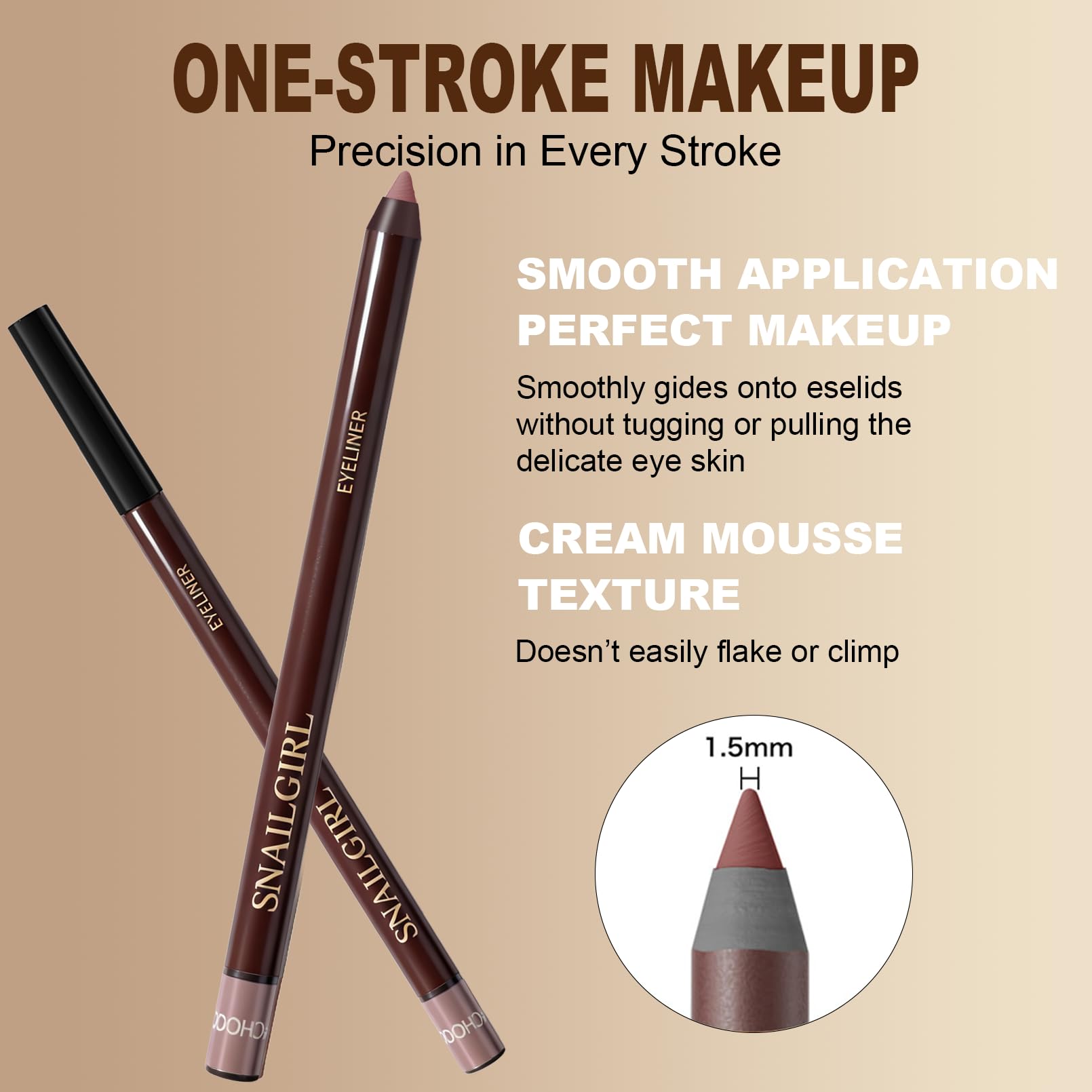 Seven shade options from Okerker Plum Gel Eyeliner Pencil for versatile looks.