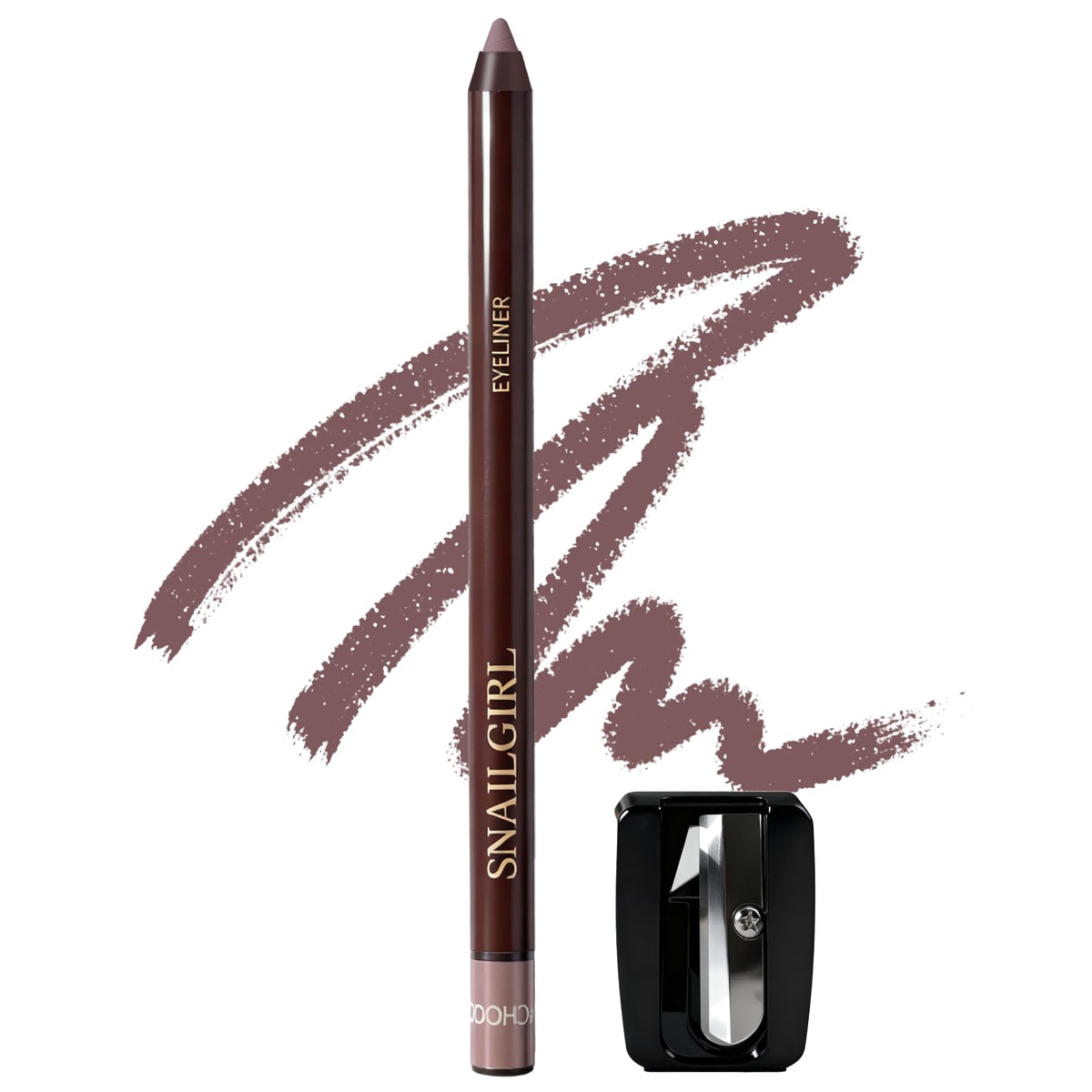Okerker Plum Gel Eyeliner Pencil in package highlighting waterproof, long-lasting color.