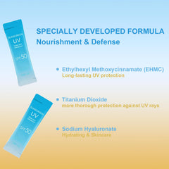 Okerker SPF50+ PA+++ label signals broad-spectrum protection.