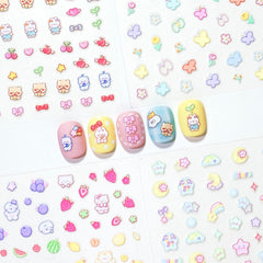 okiYomi 3D nail stickers with butterflies add playful color to kids' nails