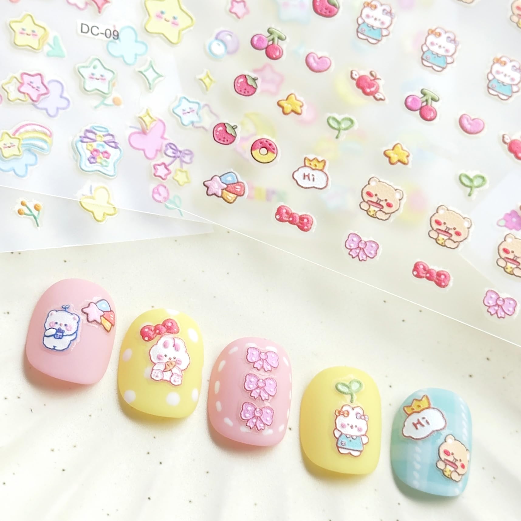 okiYomi 3D nail stickers with flowers brighten everyday manicures for all ages