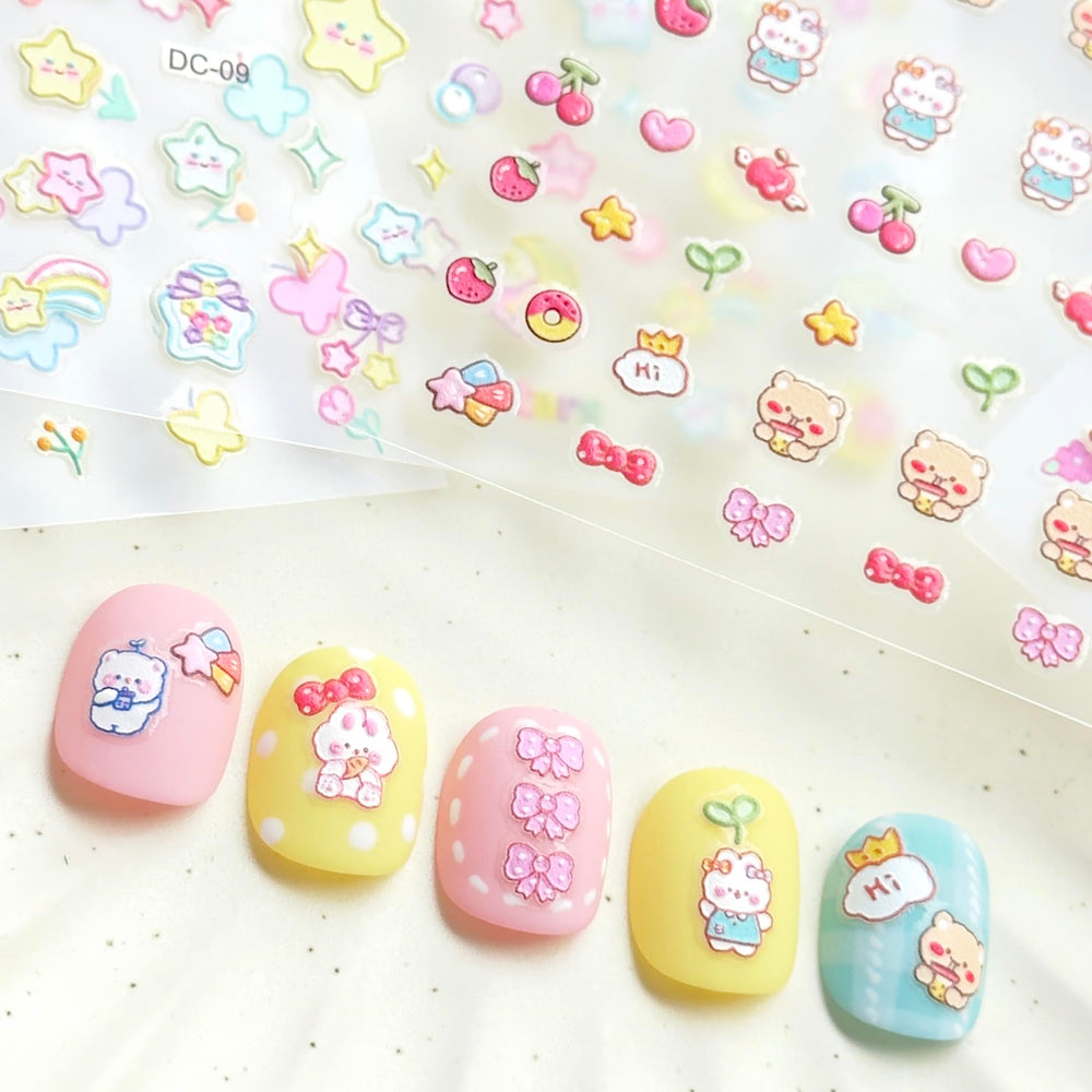 okiYomi 3D nail stickers with flowers brighten everyday manicures for all ages