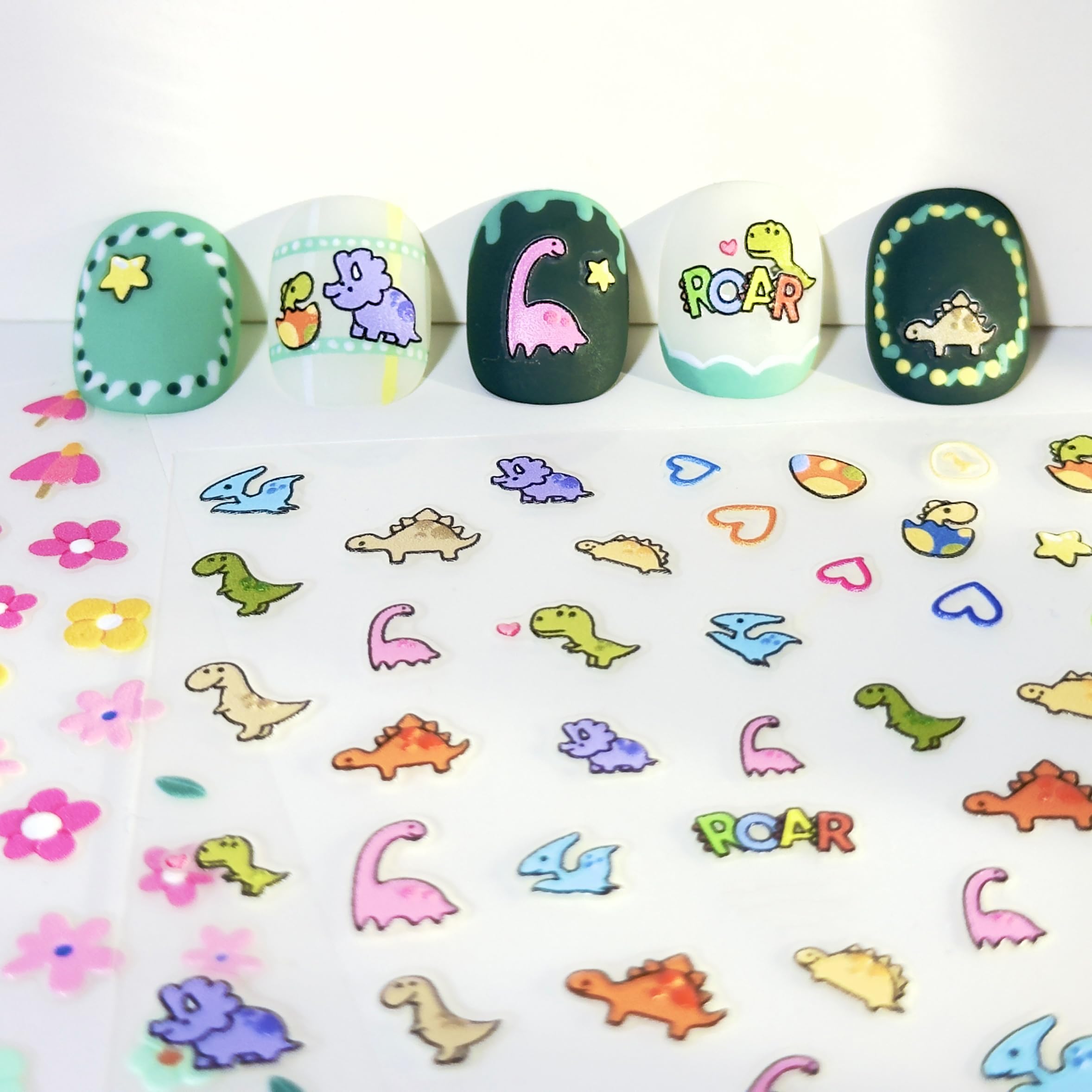 okiYomi 3D nail stickers with bunnies providing tactile, embossed detail for kawaii nails