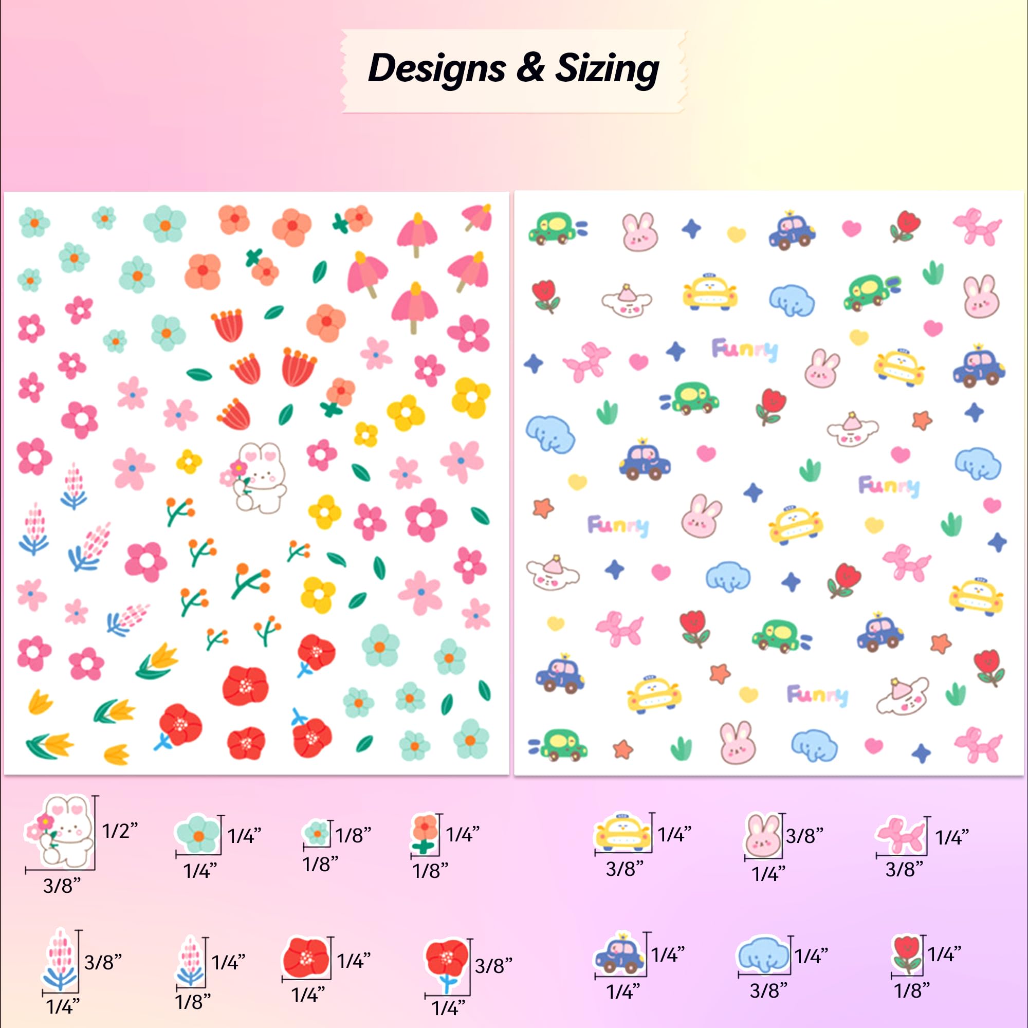 okiYomi 3D nail stickers showing baby dinosaurs for bold, fun nail art accents