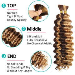 OKVOKV 16-inch curly bulk hair for natural texture and easy braiding