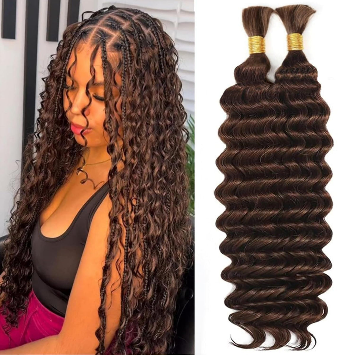 OKVOKV deep wave hair 110g 20in pack for versatile braids