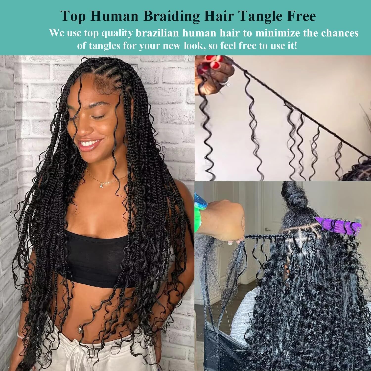 OKVOKV knotless braids demo with deep wave texture and fullness