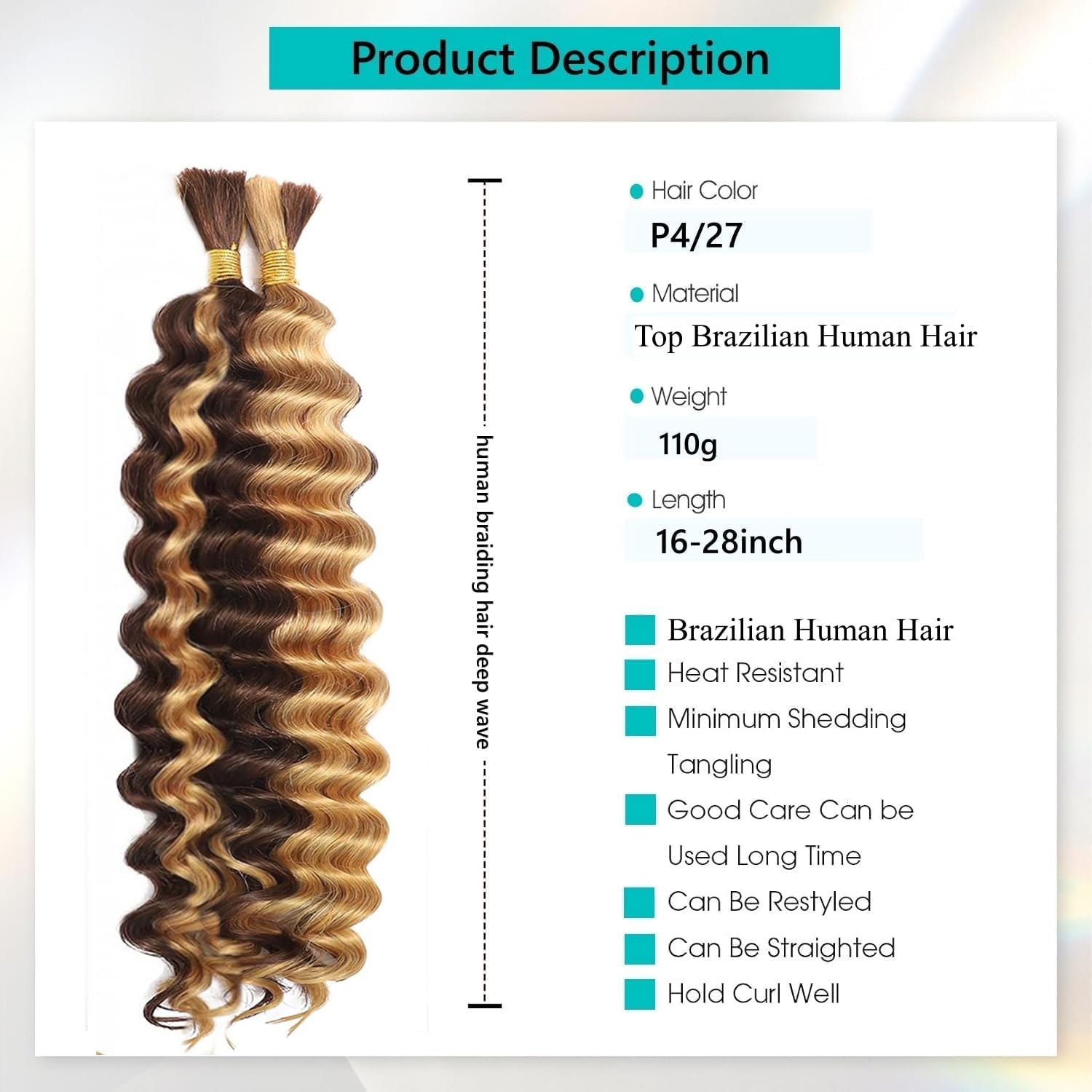 OKVOKV ombre deep wave 16-inch extensions for vivid color and volume