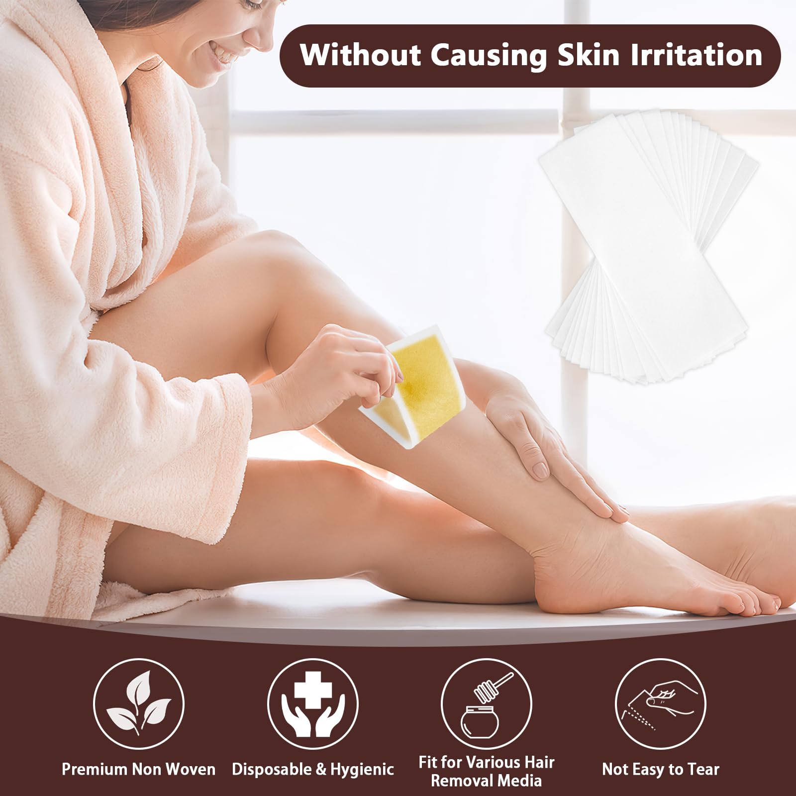 Okxiri legs wax strips cover large areas for faster sessions.