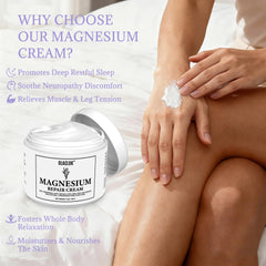 OLACLUK Neuropathy Cream texture close-up showing lightweight non-greasy finish.