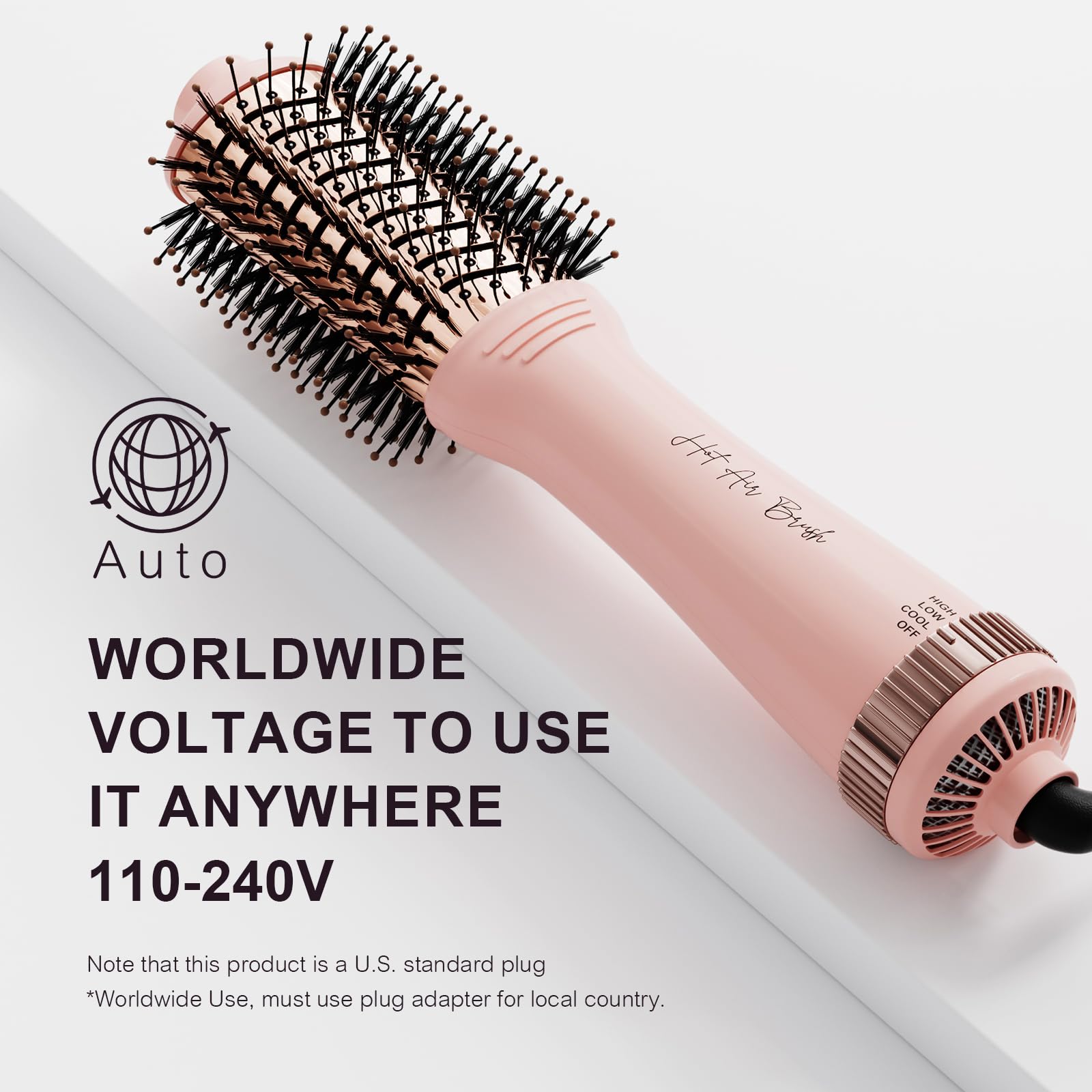 Olaermoso three heat and two speed controls for versatile styling.