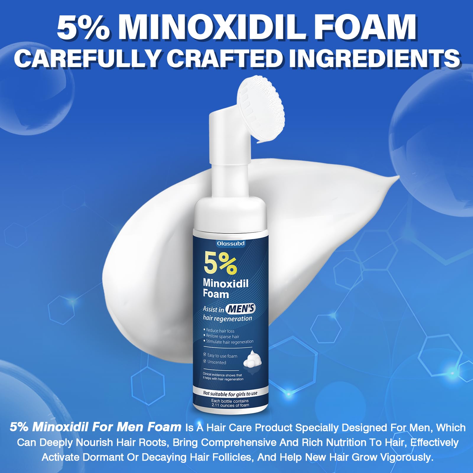 Olassubd Minoxidil 5% label clearly indicates strength for informed use.