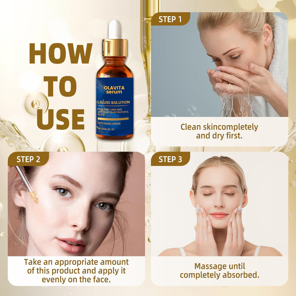 Olavita Serum glowing-skin-appearance hints at a radiant finish over time.