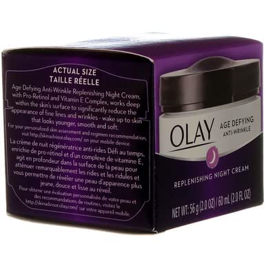 Olay anti-wrinkle night cream quickly absorbs for effortless nightly skincare.