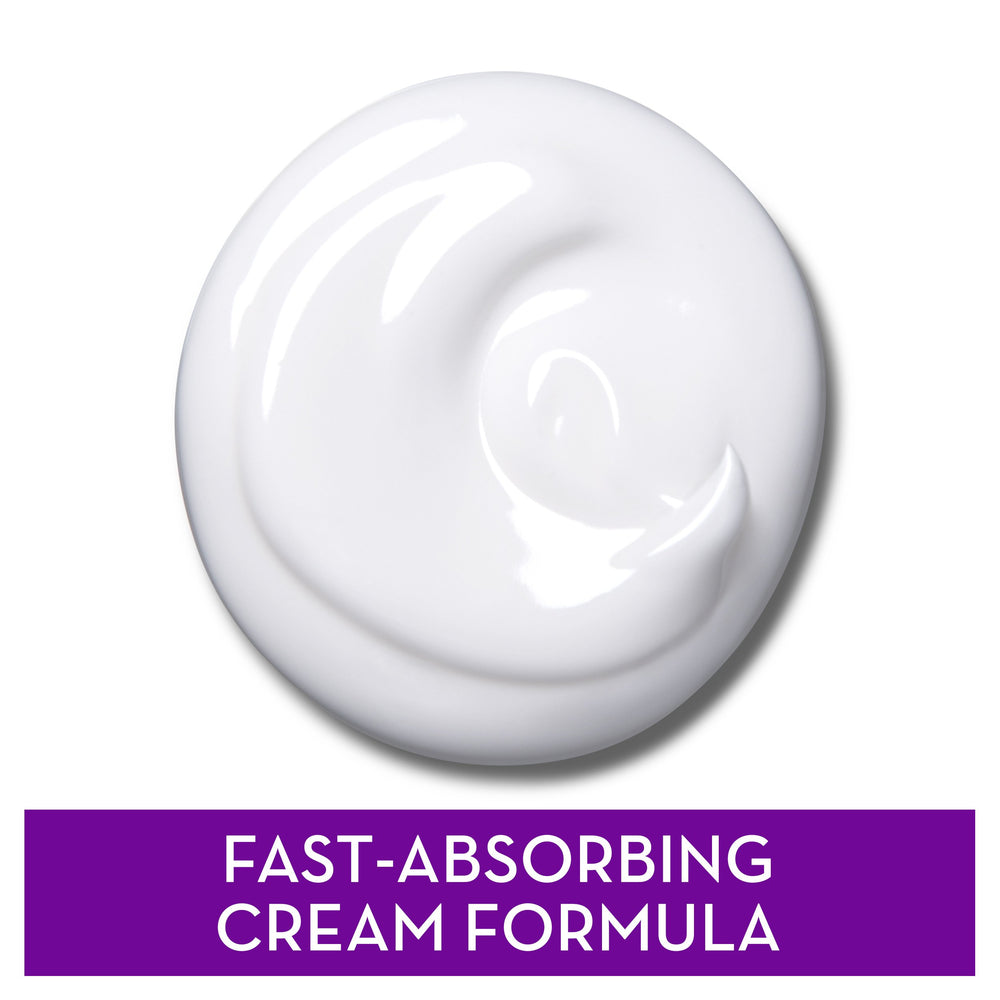 Olay Age Defying Night Cream texture closeup highlights smooth, oil-free absorption