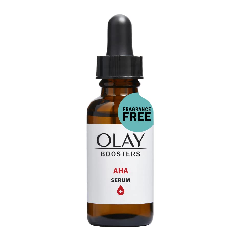 Olay AHA Serum with moisturizer demonstrates seamless layering for a simple routine.