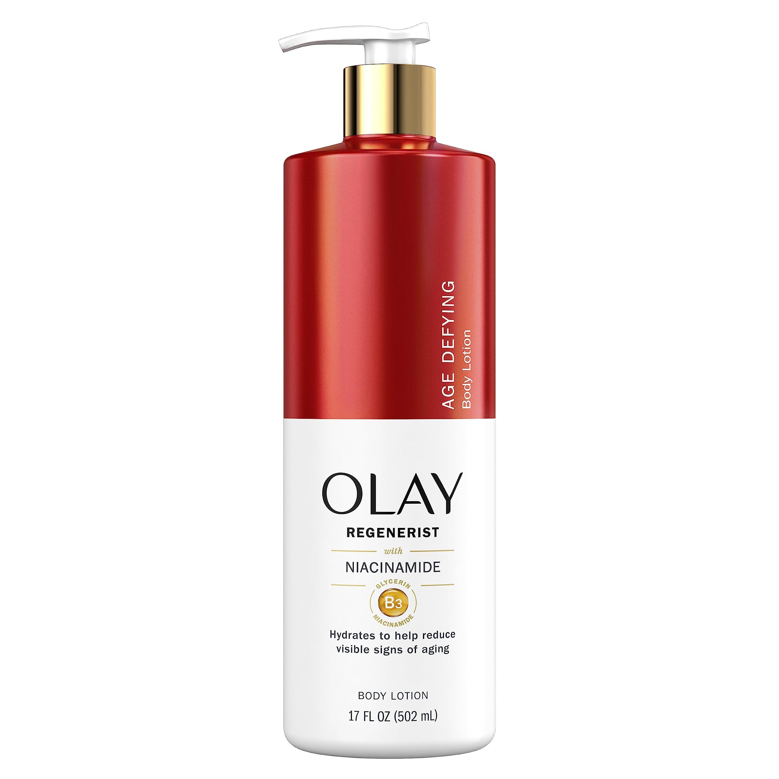 Olay Niacinamide lotion spread application shows quick, non-greasy absorption.