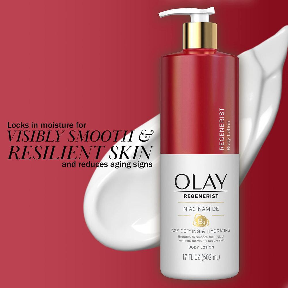 Olay Niacinamide non-greasy finish image suitable for all-day wear.