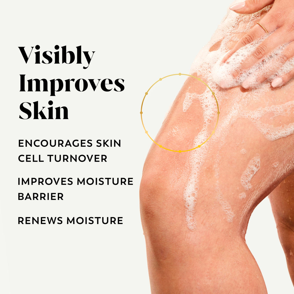 Olay Body Wash creamy lather ready to cleanse and hydrate daily.