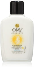 OLAY Complete All Day Moisturizer SPF 15 bottle front, ideal for sensitive skin protection.