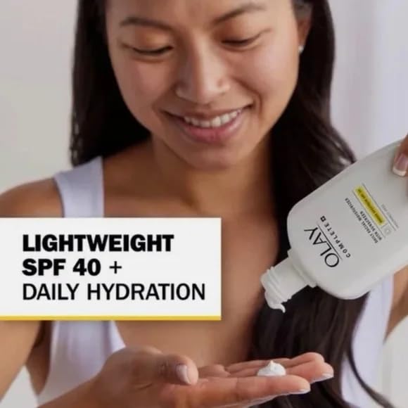 Olay Complete recyclable bottle supports sustainable skincare.