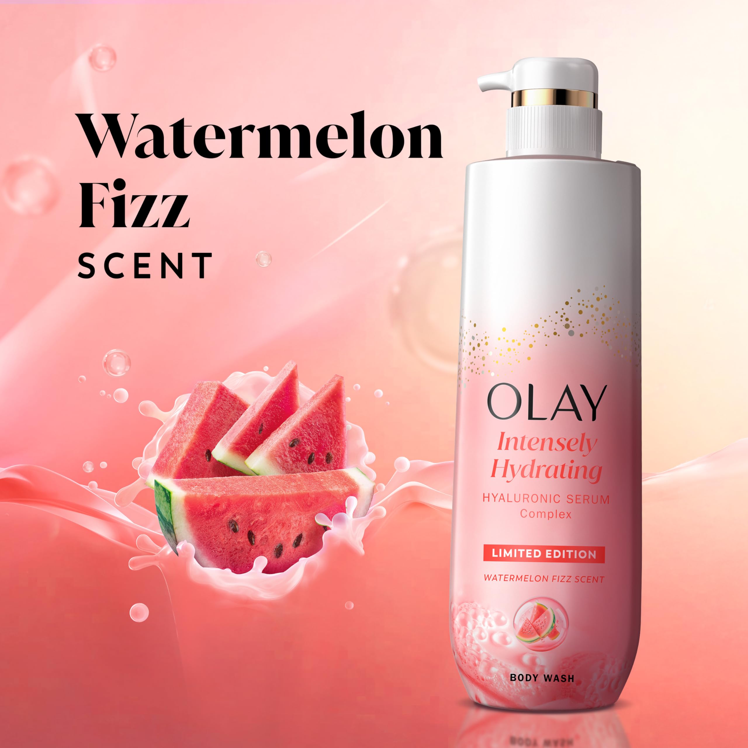 Close-up of Olay Intensely Hydrating Bottle showing hydration focus.