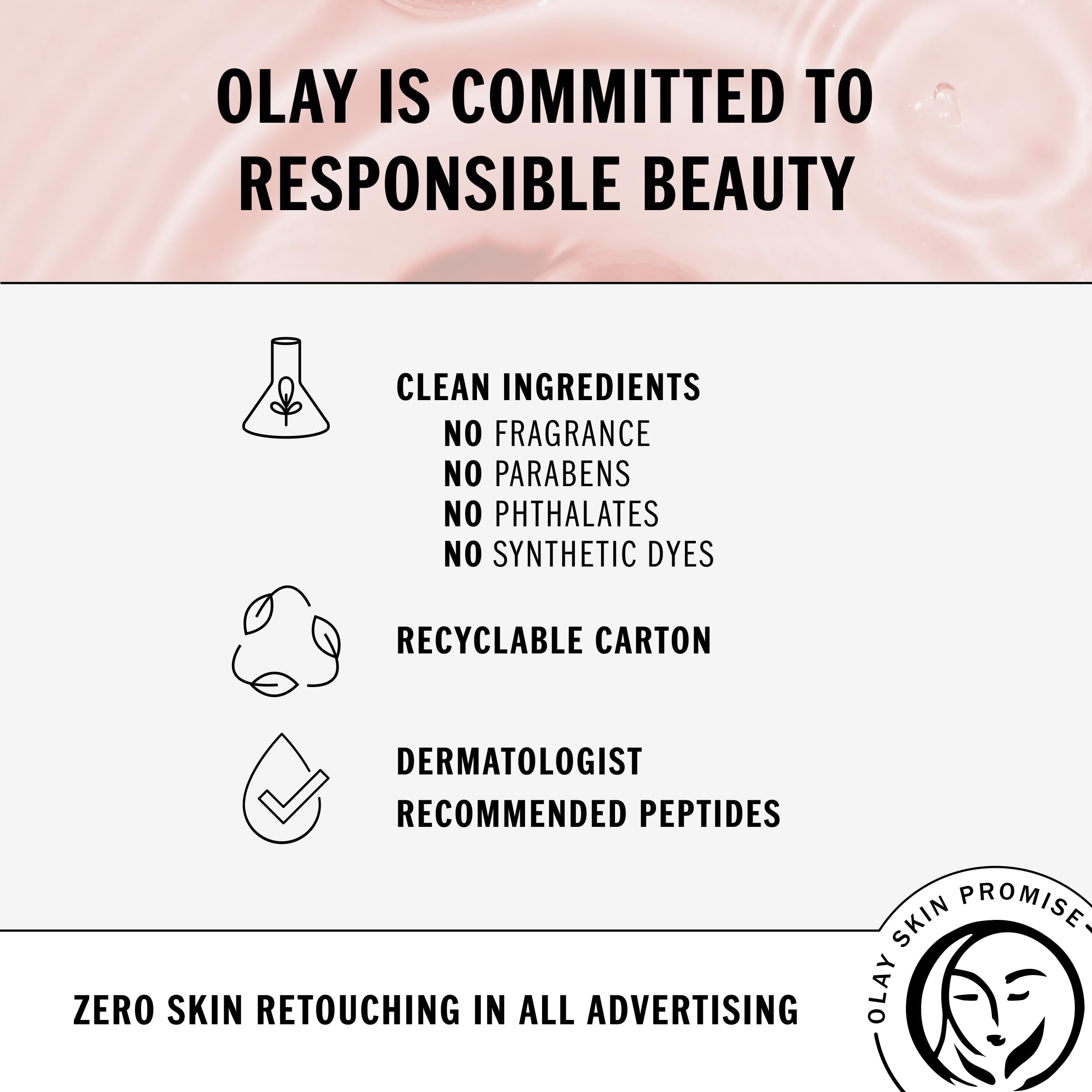 Olay Niacinamide + Peptide 24 serum texture blending into skin
