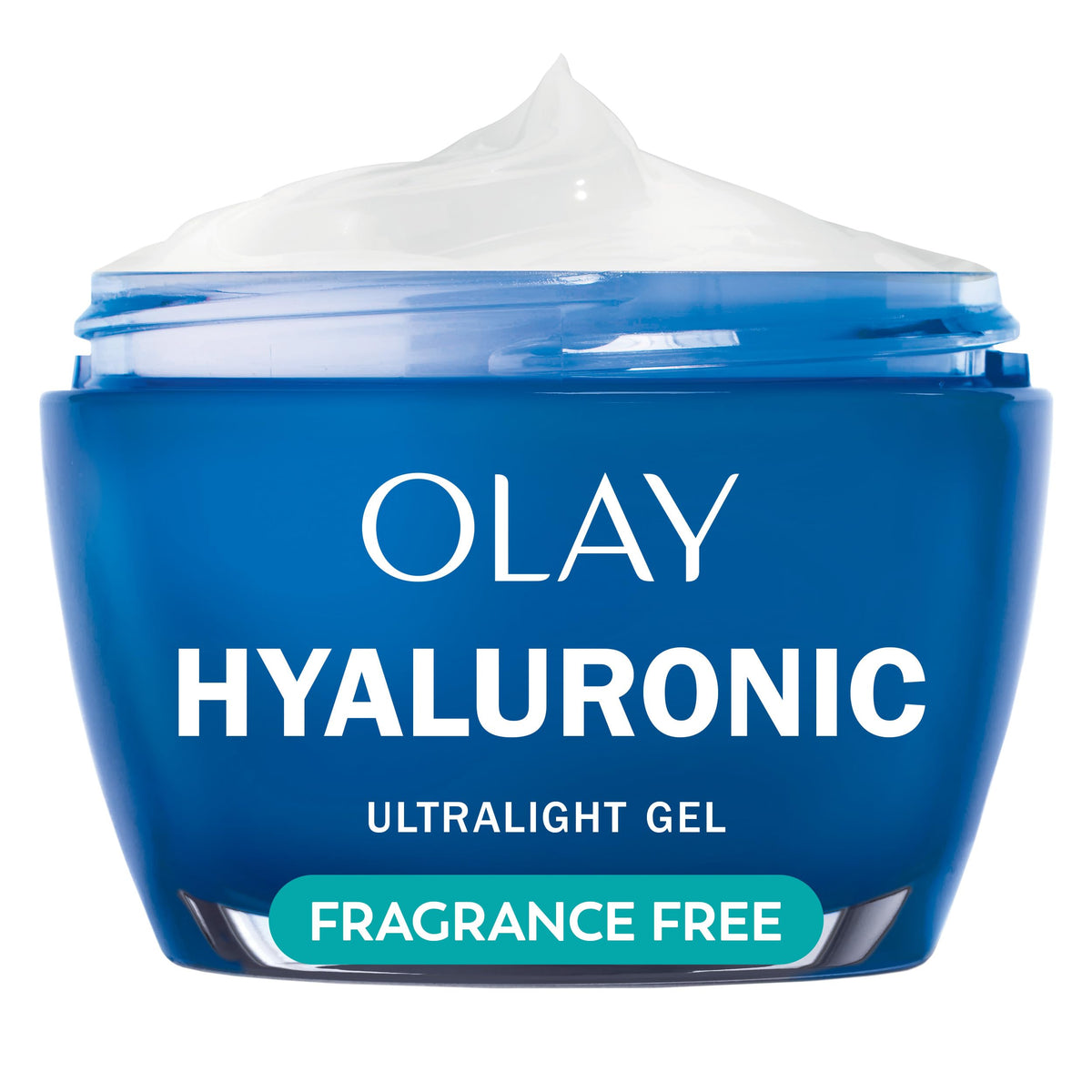 Olay Regenerist Hyaluronic Acid Gel bottle pump delivers fast, lasting hydration for dry skin.