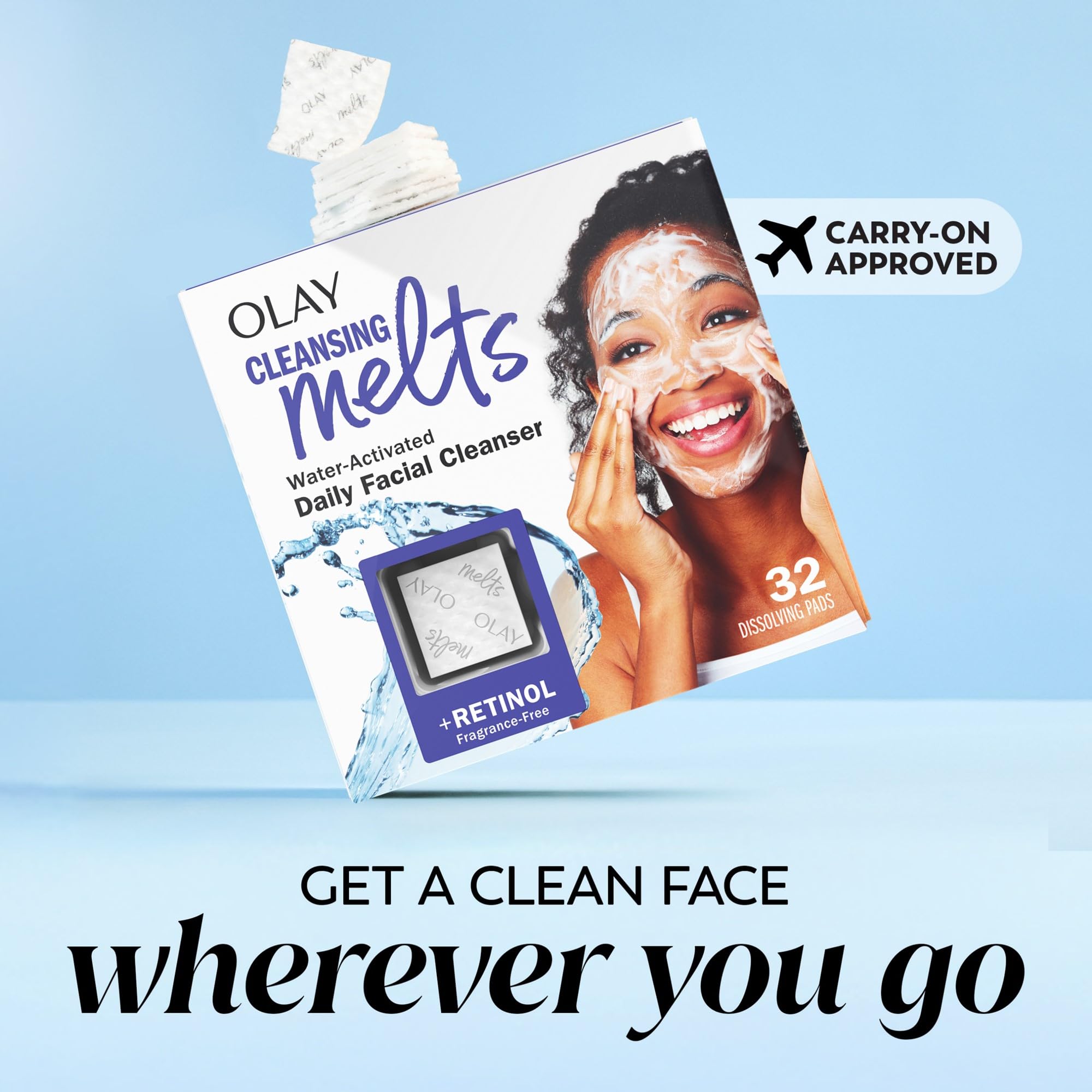 Olay Retinol Face Cleanser bottle included in the kit.