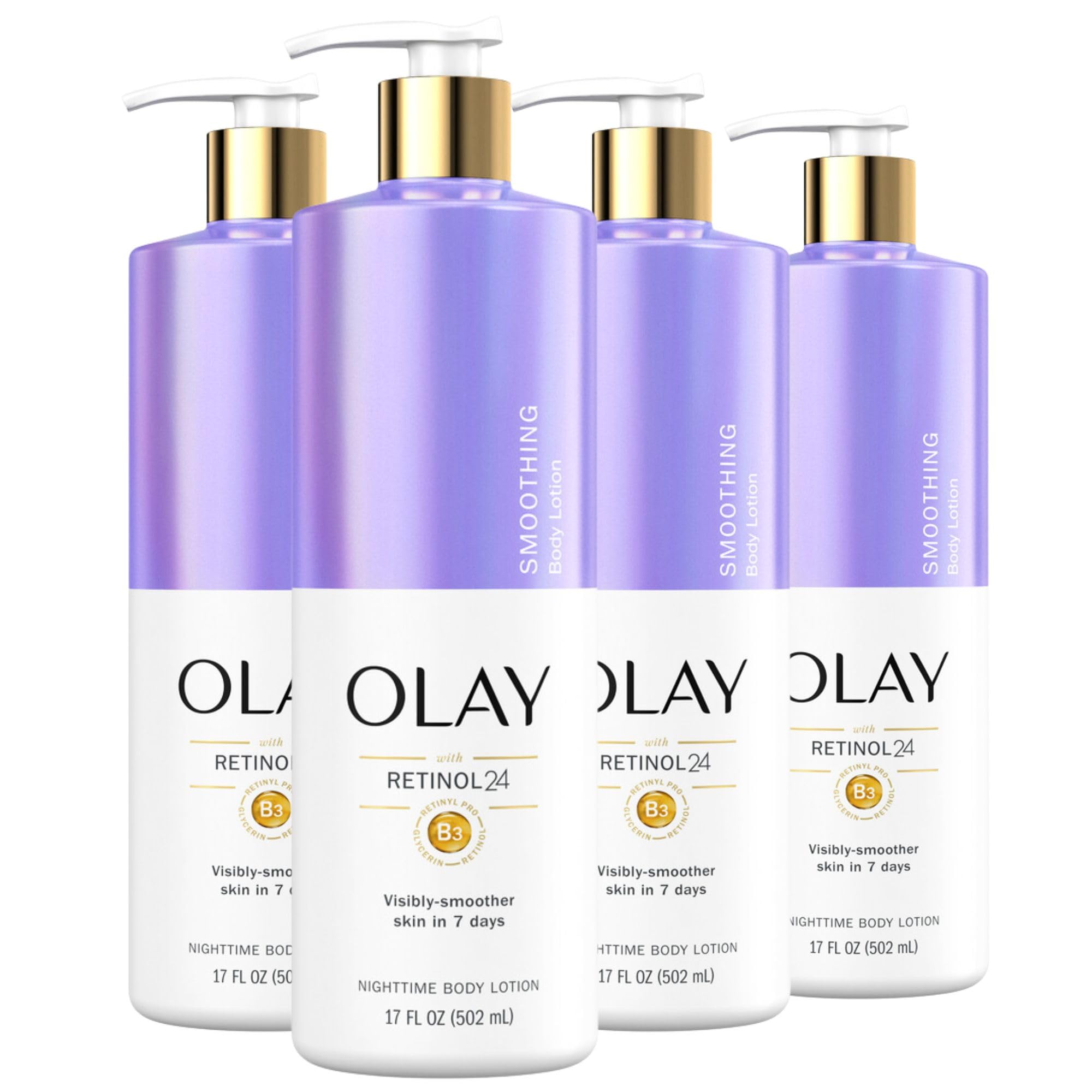 Olay smoothing hand and body lotion with retinol and B3 for 7-day smoother skin