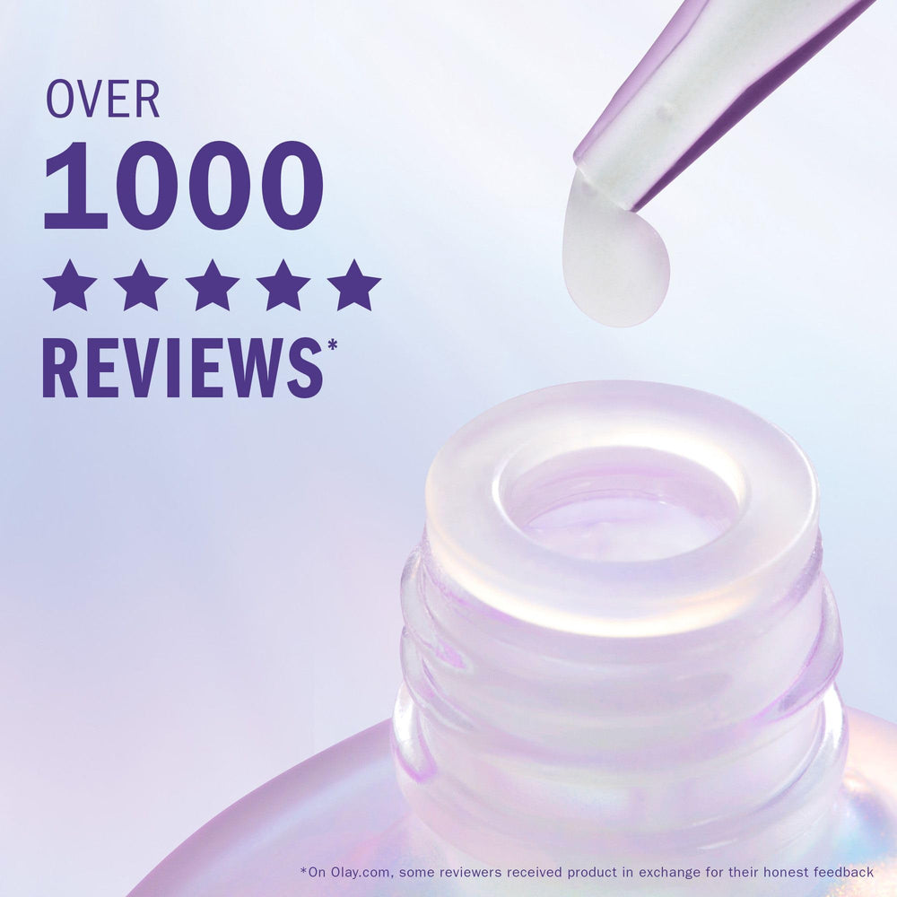 Olay fragrance-free night serum compared to ordinary cream showing differences