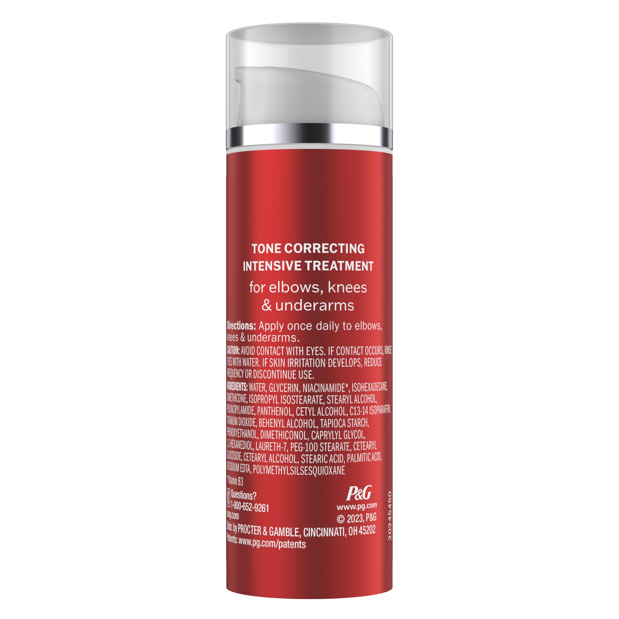 Olay Tone Correcting bottle shows 1.7 oz size for on the go care
