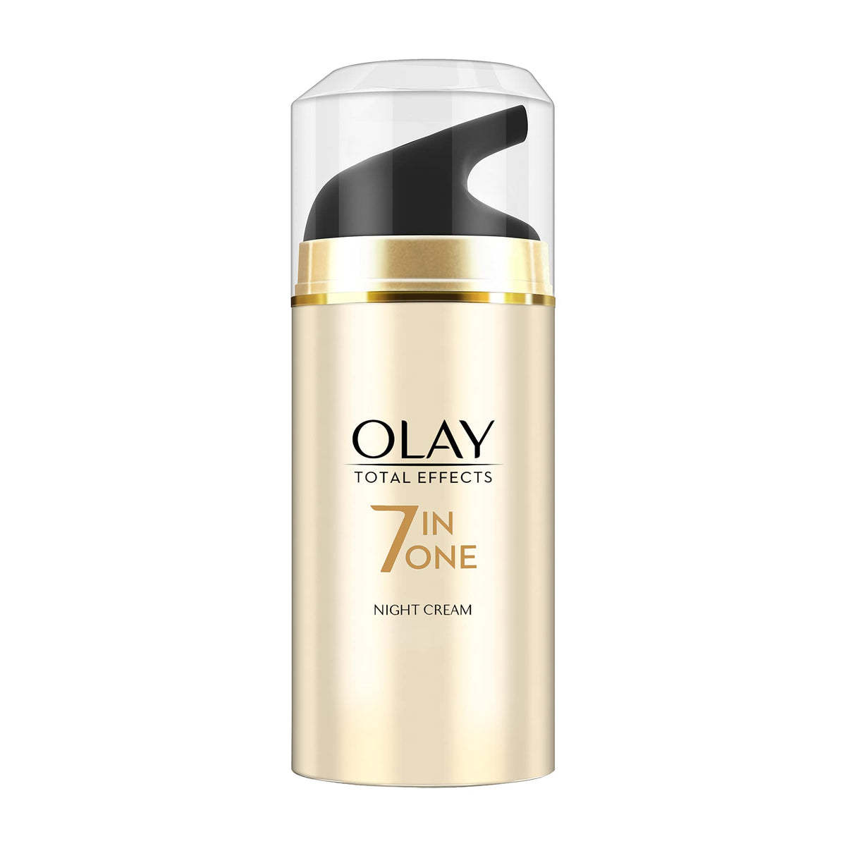 Olay Total Effects night firming cream bottle for overnight firming benefits.