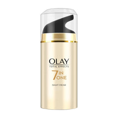 Olay Total Effects night firming cream bottle for overnight firming benefits.