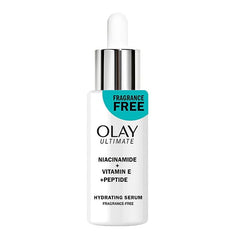 Olay Ultimate serum texture close-up, lightweight and quick absorbing