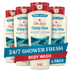 Old Spice 24/7 Shower Fresh bottle with lasting scent for daily freshness.