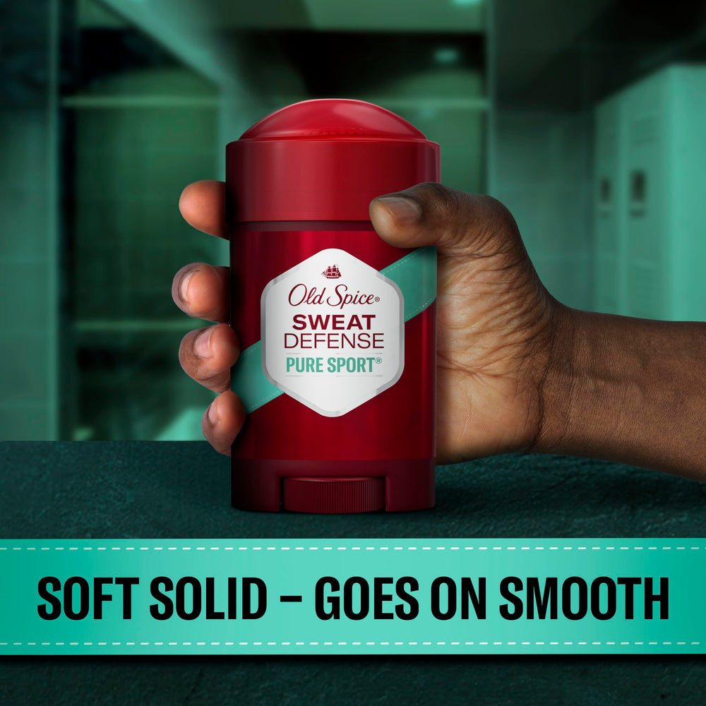 Old Spice long-lasting scent label communicates extended freshness.