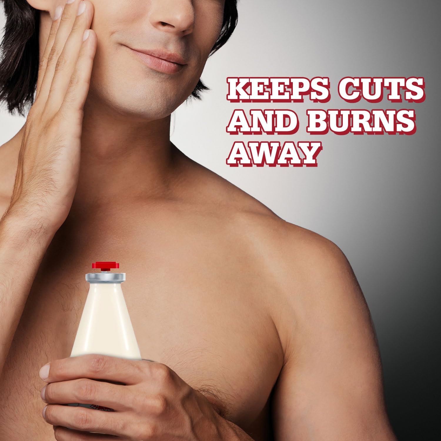 Hands applying Old Spice Fresh Lime after shave lotion for soothing post-shave care.