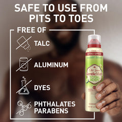 Old Spice aluminum-free formula label highlighting skin safety.