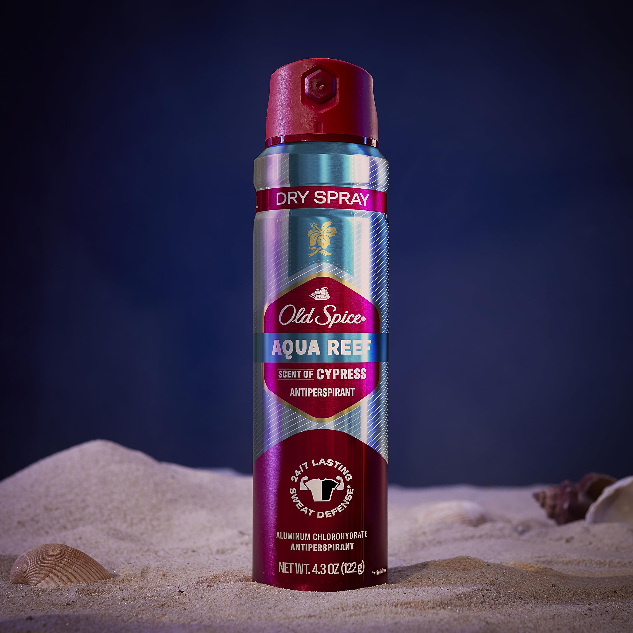 Pack of three Old Spice Aqua Reef dry sprays for daily use.