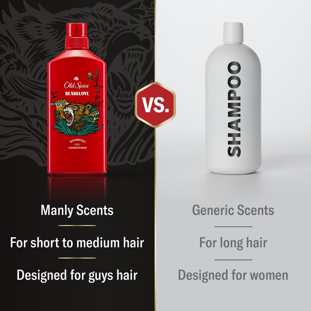 Old Spice Bearglove 2-in-1 bottle cap with easy grip for quick showers.