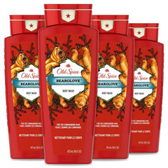 Old Spice Bearglove bottle pour enables easy dispensing and quick cleansing.
