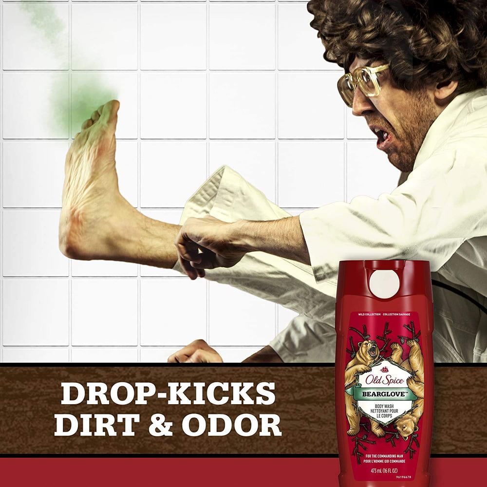 Four-pack Bearglove display from Old Spice offers value and convenience.
