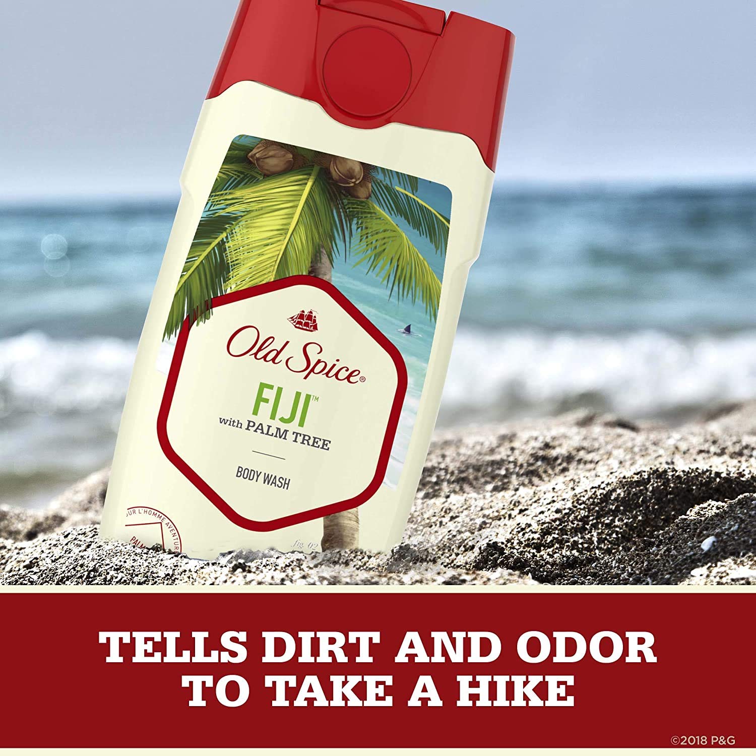 Old Spice Fiji body wash lather creating island vibes for a clean start.